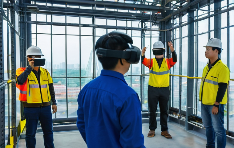 건설안전기사 자격증 최신 동향 - **A highly professional Vietnamese Construction Safety Engineer stands confidently on a modern const...