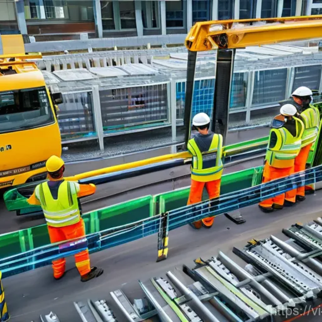 건설안전 실무자를 위한 해외 기술 정보 - **AI and Machine Learning for Construction Safety Monitoring**
    A vibrant, high-angle view of a m...
