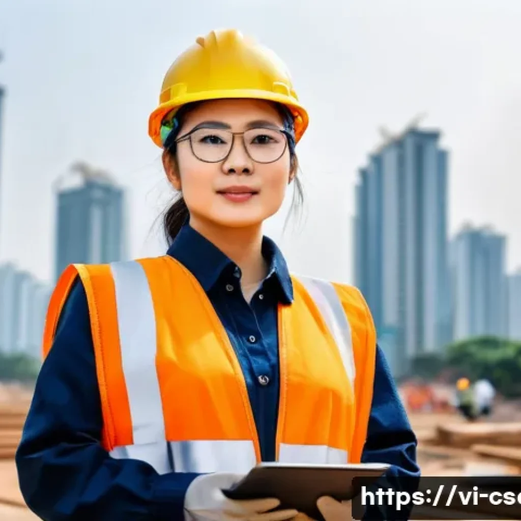 건설안전기사로 기업 연봉 협상 성공하는 법 - **Prompt:** A male or female Vietnamese construction safety engineer, in their late 20s to early 40s...