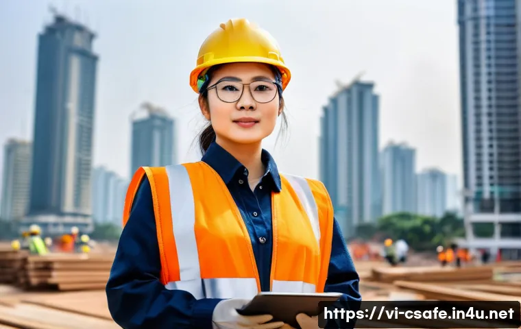 건설안전기사로 기업 연봉 협상 성공하는 법 - **Prompt:** A male or female Vietnamese construction safety engineer, in their late 20s to early 40s...
