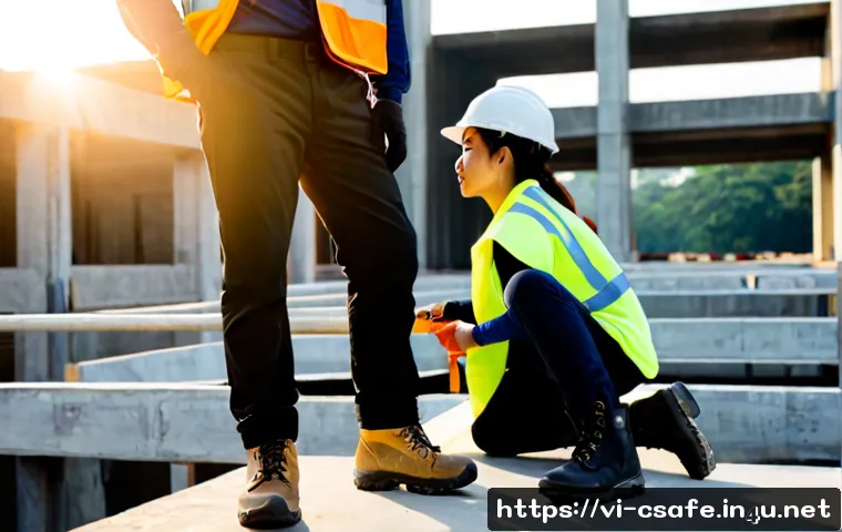 Home 17 건설안전기사 자격증으로 경력 확장하는 법 - Photorealistic Vietnamese construction safety professional in a clean hard hat, reflective vest, lon...
